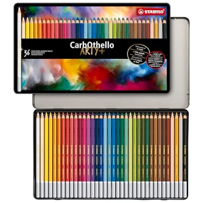 Abbildung von Pastellkreidestift STABILO CarbOthello ARTY+ 36er Metalletui mit 36 verschiedenen Farben