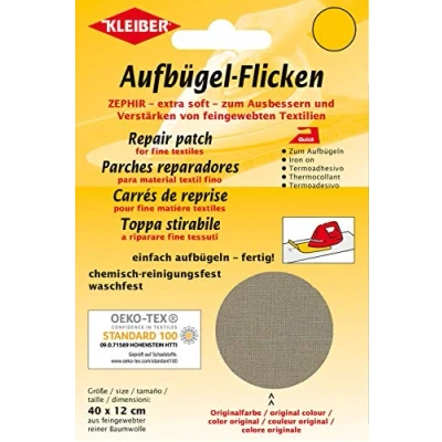 Abbildung von Kleiber + Co.GmbH Aufbügel Flicken Zephir, Khaki, ca. 40 cm x 12