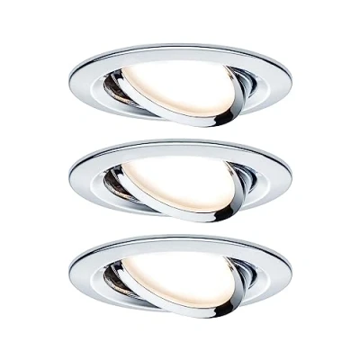 Abbildung von Paulmann 93879 Nova Plus LED Einbauleuchte inkl. Coin Einzelleuchte schwenkbar rund 84mm 50 6W 230V dimmbar 2700K Chrom Spot Einbaustrahler