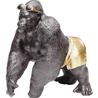Abbildung von Kare Design Deko Figur Monkey Beach, Schwarz, Objekt Affen Skulptur, Gorilla Motiv, handgefertigt, 20x20x14 cm (H/B/T)