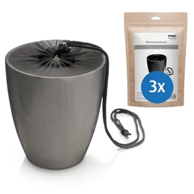Abbildung von reer Pflanzenschutz Netz, Paperbag, 3 Stück, für Blumentöpfe bis 30 cm Durchmesser, damit Dein Kind keine Blumenerde isst