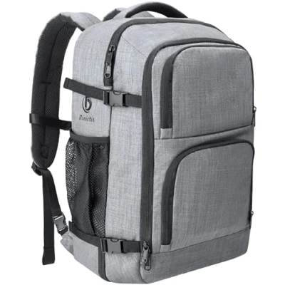 Abbildung von Dinictis 40 l Reise Laptop Rucksack für Männer und Frauen, passend 43.2 cm (17 Zoll) Notebook, Handgepäck, zugelassener Kofferrucksack, wasserabweisend, Reiserucksack, Tagesrucksack, Grau