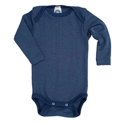 Abbildung von Cosilana, Baby Body Langarm, 70% Wolle, 30% Seide (Marine, 50 56)