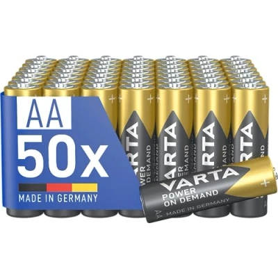 Abbildung von VARTA Batterien AA, 50 Stück, Power on Demand, Alkaline, 1,5V, Vorratspack, smart, flexibel, leistungsstark, ideal für Computerzubehör, Smart Home Geräte, Made in Germany [Exklusiv bei Amazon]