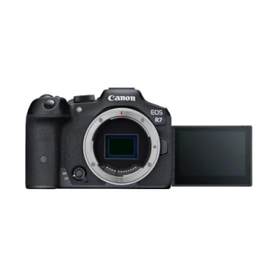 Abbildung von Canon EOS R7 Kamera spiegellose Camera (DSLR Upgrade, Hybridkamera, 4K/30p Videoaufnahmen, bis zu 15 B/s, WLAN, Deep Learning Dual Pixel CMOS AF II Fokussystem) schwarz