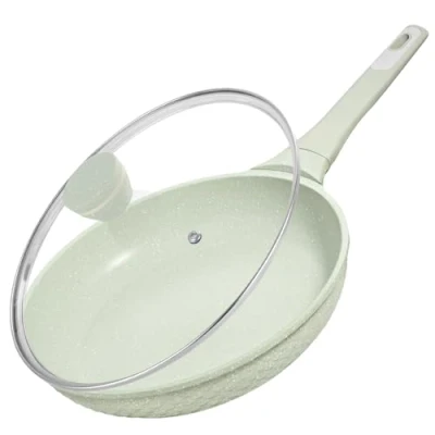 Abbildung von DYGG pfanne Bratpfanne 28 cm mit Deckel &amp; beschichtet alle Herdarten inkl Induktion, fettfreies Braten, cm,Pfanne Antihaft Granit Material,100% frei von PFAS, PFOA