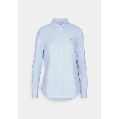 Abbildung von GANT SLIM Stretch Oxford Shirt Hemdbluse, Damen, Größe: 44, Light blue