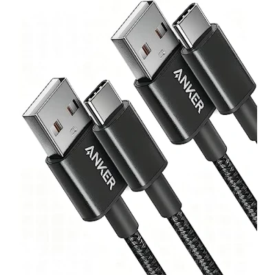 Abbildung von Anker USB C Ladekabel, auf Kabel [2 Stück 90cm], Nylon A für iPhone 16/15, Galaxy S24/S23/S22/Note 20, Smartphone