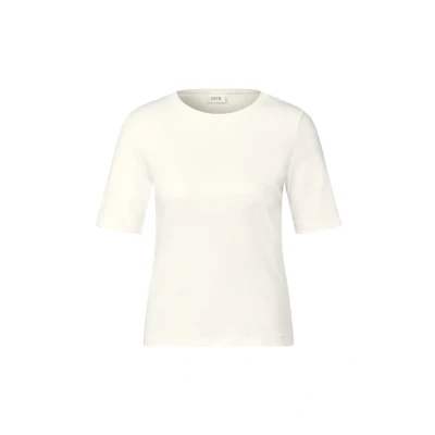 Abbildung von CECIL Damen B322914 Basic RIPP Struktur T Shirt, Vanilla White, S