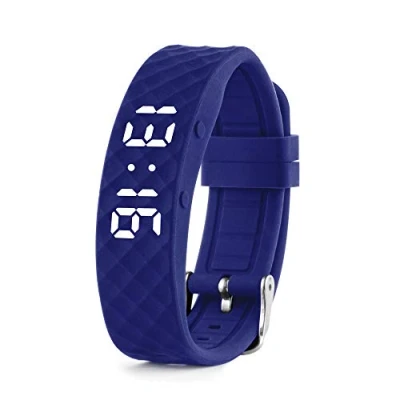 Abbildung von Vibrationsalarm Erinnerung Uhr (Anleitung auf Deutsch) bis zu 10 persönliche Alarme oder Pillenerinnerungen pro Tag (Large, Blue)