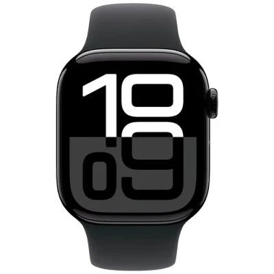 Abbildung von Apple Watch Series 10 42mm Schwarz (Schwarzes Gummi Armband M/L)