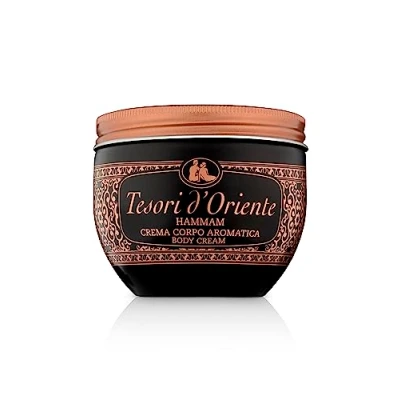 Abbildung von TESORI D’ORIENTE Körpercreme &#039;Hammam&#039;, 300 ml, aromatische Bodylotion mit Argan Öl und Orangenblüte, Feuchtigkeitscreme zur Körperpflege, Wellness Ritual für Körper &amp; Sinne