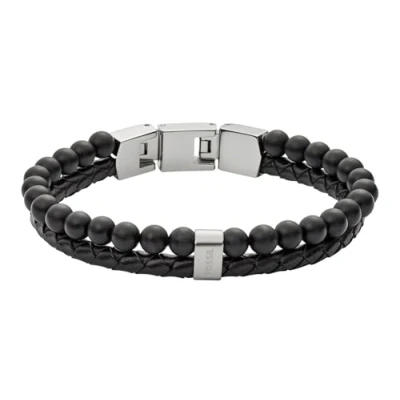 Abbildung von Fossil Vintage Casual Armband, Herren, Größe: One Size, Schwarz/silberfarben
