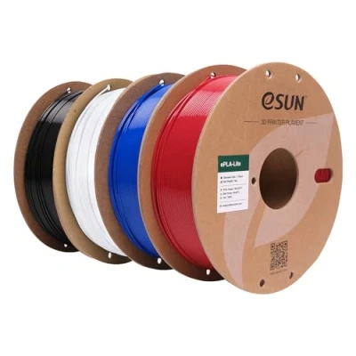 Abbildung von eSUN PLA Filament 1.75mm, Modifiziertes 3D Drucker PLA, Maßgenauigkeit +/ 0.03mm, 1KG pro Spule, 4 Spulen Druck für Drucker, Feuerrot+Blau+Kaltes Weiß+Schwarz