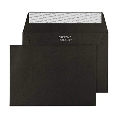 Abbildung von Blake Creative Colour 114 Farbige Briefumschläge Haftklebung Tiefschwarz C6 x 162 mm 120 g/m² 500 Stück