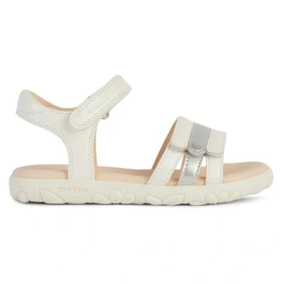 Abbildung von Geox J Haiti Girl Sandal, White/Silver, 30 EU