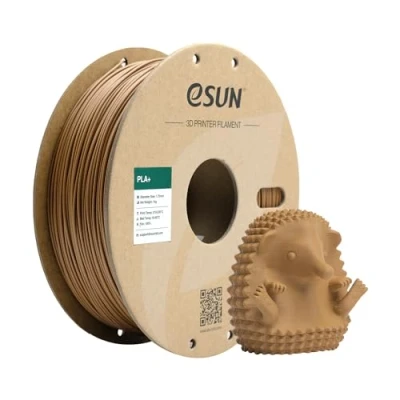 Abbildung von eSUN PLA+ Filament 1.75mm, 3D Drucker PLA Plus, Maßgenauigkeit +/ 0.03mm, 1kg Spule (2.2 LBS) Druck für Drucker, Hell Braun