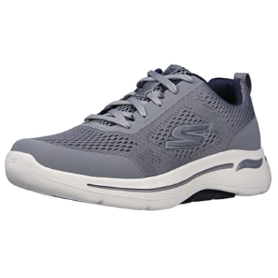 Abbildung von Skechers Go Walk Arch Fit Idyllic Grey/Navy 10.5 EE Wide