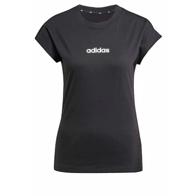 Abbildung von adidas Damen Essentials LINEAR Cotton T Shirt, Black/White, L