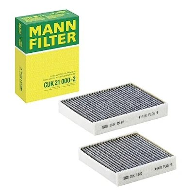 Abbildung von MANN FILTER CUK 21 000 2 Innenraumfilter Kabinenluftfilter Satz (2er Set) mit Aktivkohle Für PKW
