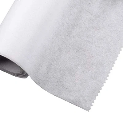 Abbildung von Aufbügelbarer/aufbügelbarer Einlagestoff mittelschwer 75cm breit 2 Meter Weiß (Vliesstoff)