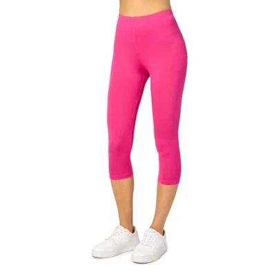 Abbildung von Merry Style Damen Leggings 3/4 Capri aus Viskose MS10 144 (Rosa, L)