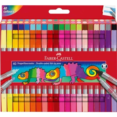 Abbildung von FABER CASTELL 151140 Filzstifte Set mit 40 Doppelfasermaler für Kinder und Erwachsene