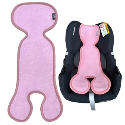 Abbildung von HECKBO Baby Sitzauflage Sommer Antischwitz für Kinderwagen Gruppe 0 Babyschale Kinder Matte Mädchen Jungen Pink Rosa