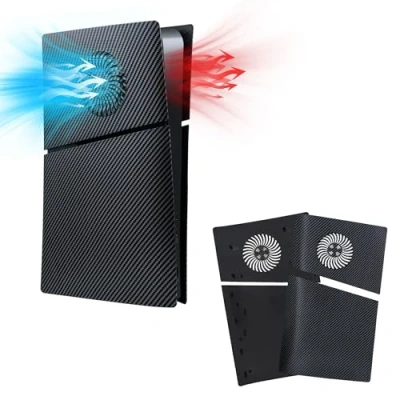 Abbildung von Mcbazel PS5 Slim Frontplattenersatz Faceplates Dauerhafte ABS Schutzersatzabdeckung mit Kühlungsventilzubehör für Playstation 5 Digital Edition Kohlefaser