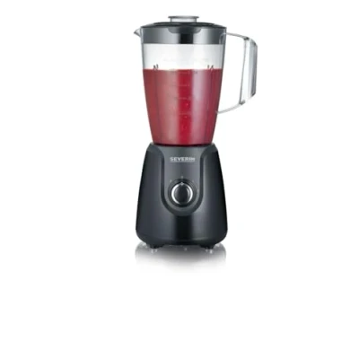 Abbildung von SEVERIN Standmixer mit 1,5 L Mixbehälter aus Tritan, Mixer 2 Stufen und Pulse Funktion, leistungsstarker Küchenmixer Edelstahlmesser, 600 W, Schwarz, SM 3707