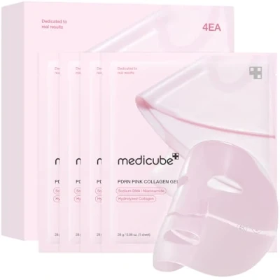 Abbildung von medicube Salmon DNA PDRN Pink Collagen Jelly Gel Mask Overnight Face for Glass Glow Skin elasticity, hydrating, firming and moisturizing Korean skincare, 28g, 4ea