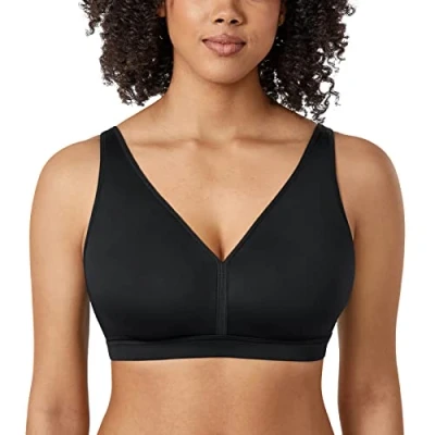 Abbildung von AISILIN Damen BH ohne Bügel Große Größen Comfy Schlaf BHS Vollschalen Soft Bequemer Schwarz 100H