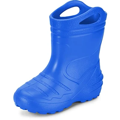 Abbildung von Ladeheid Gummistiefel Kinder federleichte Eva Regenschuhe Bequeme und leichte Regenstiefel perfekt für Frühling Sommer KL051 S (Blau, 30 EU)
