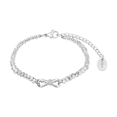 Abbildung von s.Oliver Armband Edelstahl Damen Armschmuck, mit Glas, 16+4 cm, Silber, Infinity, Kommt in Schmuck Geschenk Box,