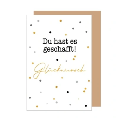 Abbildung von Edition Seidel Premium Glückwunschkarte zur bestandenen Prüfung mit Umschlag. Grußkarte Karte Spruch Abschluss Feier Abitur Studium Bachelor Master Matura (PR143 SW024)