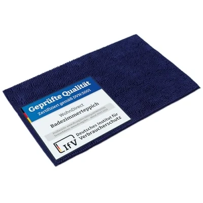 Abbildung von WohnDirect Badematte 50x80cm Dunkelblau rutschfest &amp; Waschbar Badezimmerteppich zum Set kombinierbar, Badvorleger, WC Garnitur, Badteppich