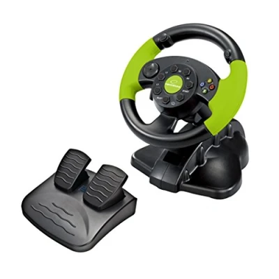 Abbildung von Esperanza HIGH OCTANE XBOX Edition Gaming Lenkrad mit Gas und Bremspedal für 360, Playstation 3 PC Vibration 13 Action Tasten