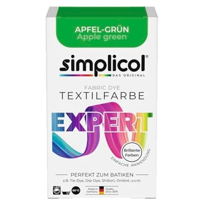 Abbildung von simplicol Textilfarbe expert Apfel Grün 1714 Zum Umfärben und Auffrischen von Kleidung, Waschmaschinenfest, für Baumwolle, Wolle, Seide, Leinen, Viskose &amp; Mischgewebe