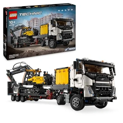 Abbildung von LEGO Technic Volvo FMX LKW mit EC230 Electric Raupenbagger, Kinderspielzeug, Geschenkset für Jungen und Mädchen ab 10 Jahren, Spielzeug Baufahrzeuge, Bagger Spielzeugset 42175
