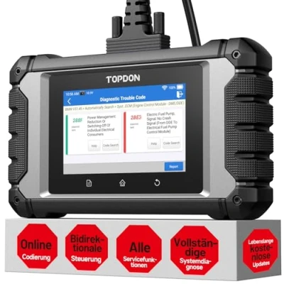 Abbildung von TOPDON OBD2 Diagnosegerät Auto ArtiDiag EU A für Mercedes Benz/BMW/V.A.G, ECU Online Codierung, Bidirektionale Steuerung, Alle Resets, Vollsystem Scan, Lebenslange Kostenlose Updates