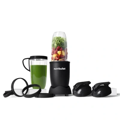 Abbildung von nutribullet Pro 900, Elektrischer Mixer, zerkleinerer, Smoothie Multifunktionsmixer, 900w leistung, 900ml und 710ml Becher, matt schwarz, NB910MB