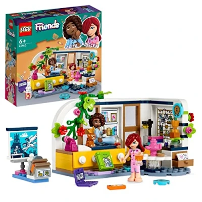 Abbildung von LEGO 41740 Friends Aliyas Zimmer, Übernachtungsparty Spielzeug zum Sammeln mit Paisley aus der Serie 2023 und Hündchen Figur für Mädchen Jungen ab 6 Jahren