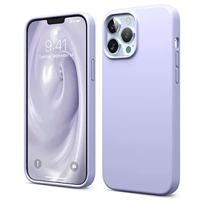 Abbildung von elago Liquid Silicone Case Kompatibel mit iPhone 13 Pro Max Hülle (17.0 cm), Silikon Rundumschutz Handyhülle 3 Lagige Struktur Schutzhülle Kratzfest Lila