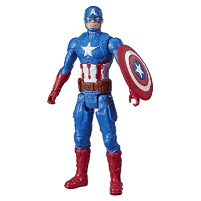 Abbildung von Marvel Avengers Titan Hero Serie Blast Gear Captain America Action Figur, 30 cm großes Spielzeug, für Kinder ab 4 Jahren, Blau