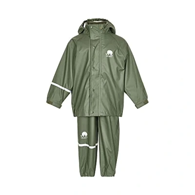 Abbildung von CELAVI Jungen Zweiteiliger Regenanzug in Vielen Farben Regenjacke, Army Grün (Army 988), 110