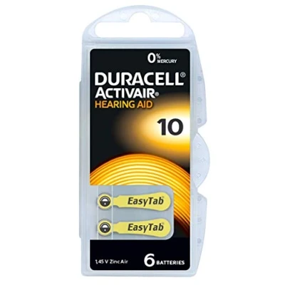 Abbildung von Duracell Activair Size 10 (Yellow tab) Hearing Aid Battery x60 (10 Packs of six Cells)