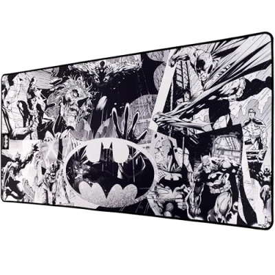 Abbildung von Subsonic Batman Anti Rutsch Mauspad XXL 90 mm x 40 mit Perlenbesatz Offizielle Lizenz DC comis