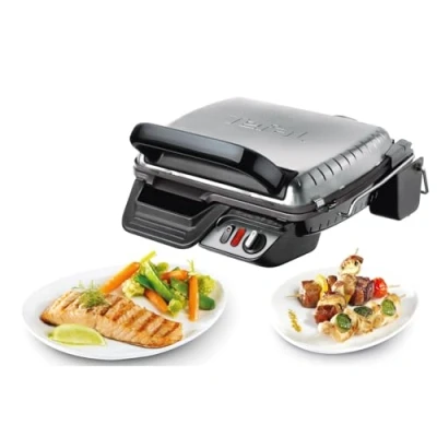 Abbildung von Tefal Kontaktgrill 2in1 GC3050 Sandwichmaker aufklappbar als Tischgrill/BBQ mit doppelter Grillfläche regelbarer Thermostat antihaftbeschichtet 2000W 38.3x21x38.8cm