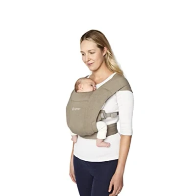 Abbildung von Ergobaby Embrace Babytrage für Neugeborene ab Geburt Extra Weich, Bauchtrage Baby Tragetasche Ergonomisch, Soft Olive