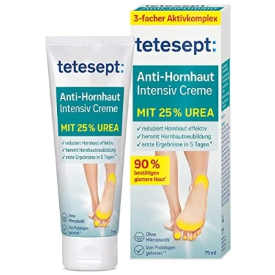 Abbildung von tetesept Anti Hornhaut Intensiv Creme Fußcreme mit Hydro Lipid Komplex und 25% Urea Fußsalbe zur effektiven, sichtbaren Reduktion von 1 x 75 ml